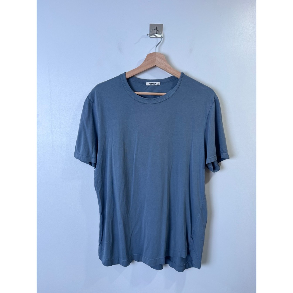 Buck Mason Men Blue T-Shirt Short Sleeve Cotton Crew Neck Size Medium